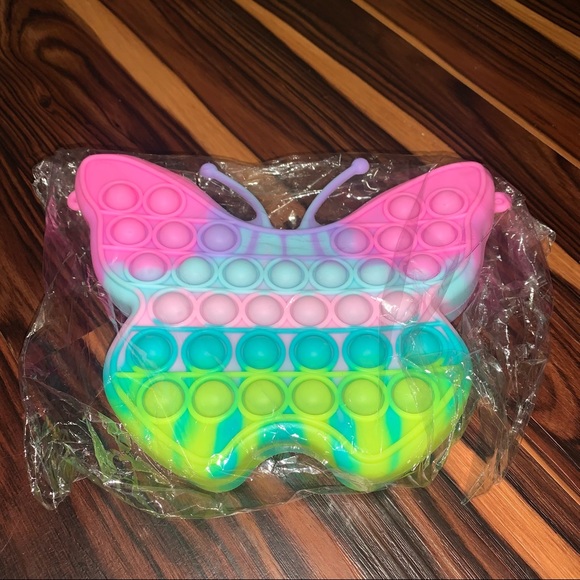 NEW Girls Butterfly Chain Bag Multicolor Anti-Anxiety Bubble Squeeze Purse - Picture 13 of 15